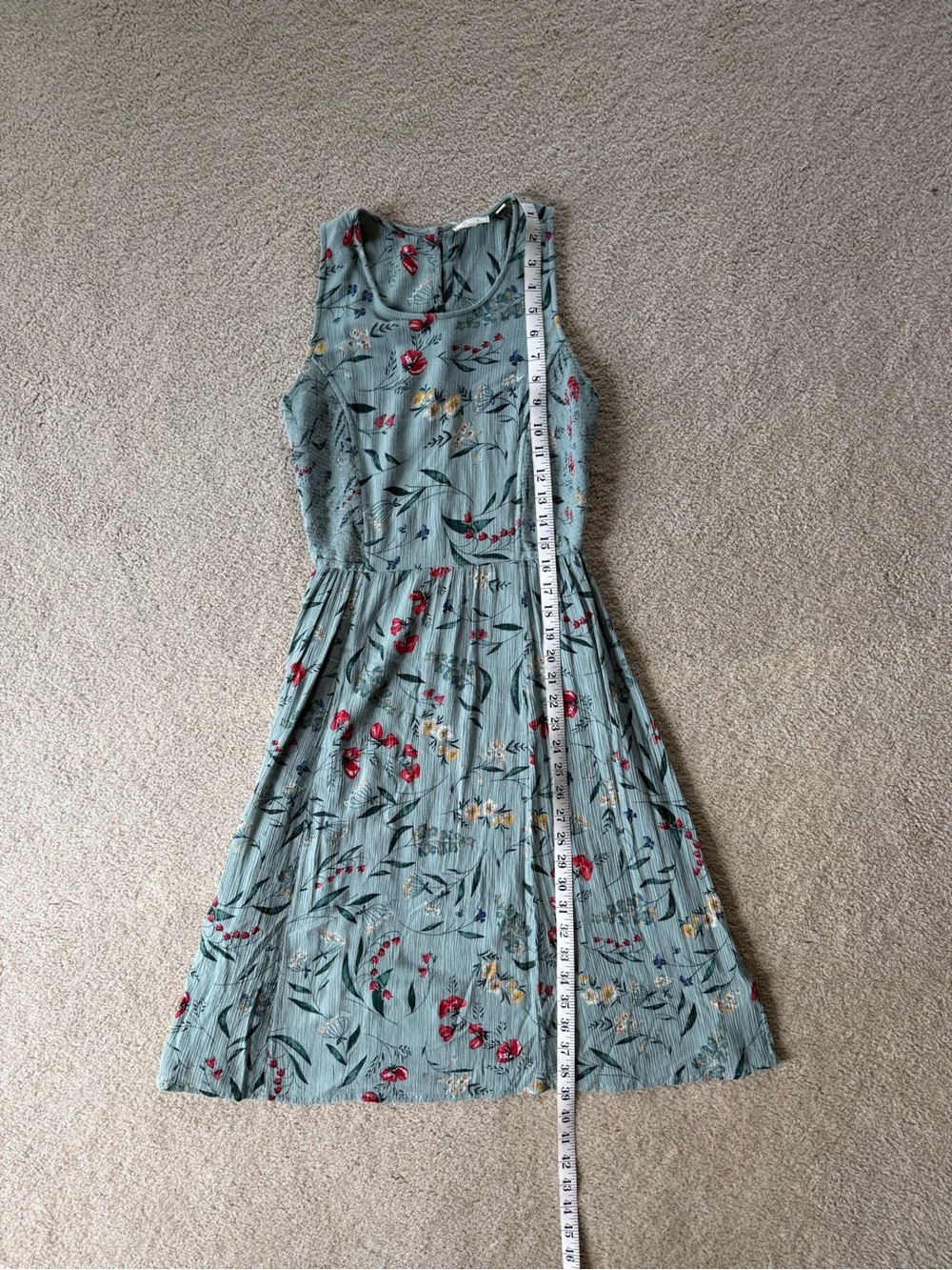 Fat Face Dress Floral Sleeveless Light Teal Blue Stretch Medium - Picture 10 of 13
